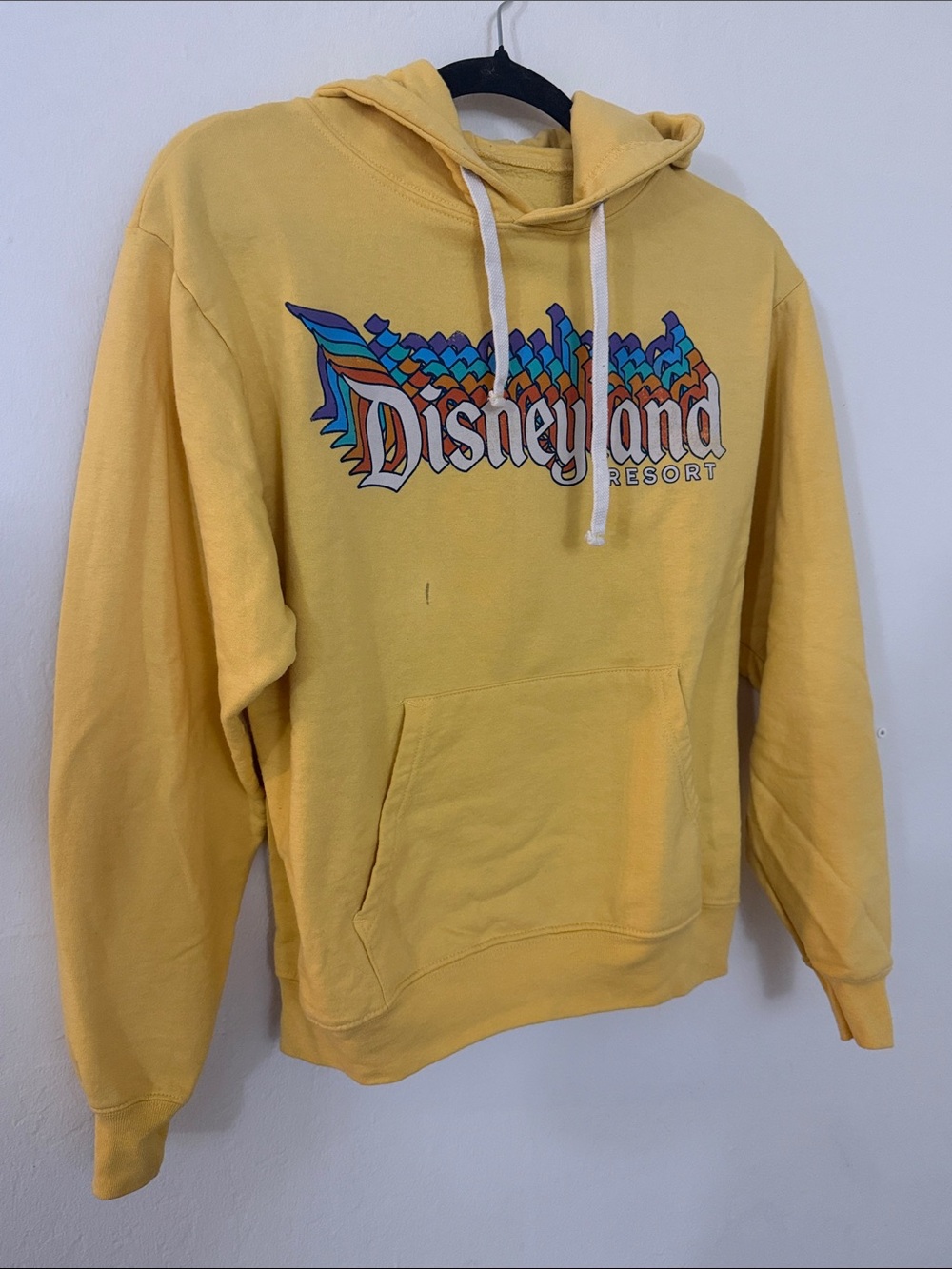 Disney Parks Disneyland Resort Retro Rainbow Stack Logo Hoodie S Yellow